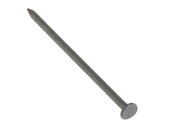 An aluminum common nail is on the white background.