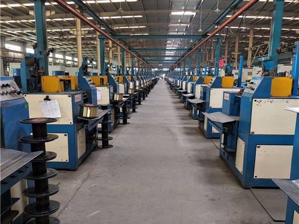 This is a brass coated wire production line.