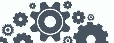 Several gears represent our multiple services and technologies.
