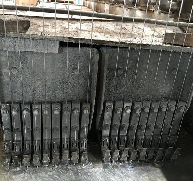 The steel wire galvanizing line.