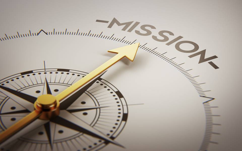 A clock and the pointer is point mission.